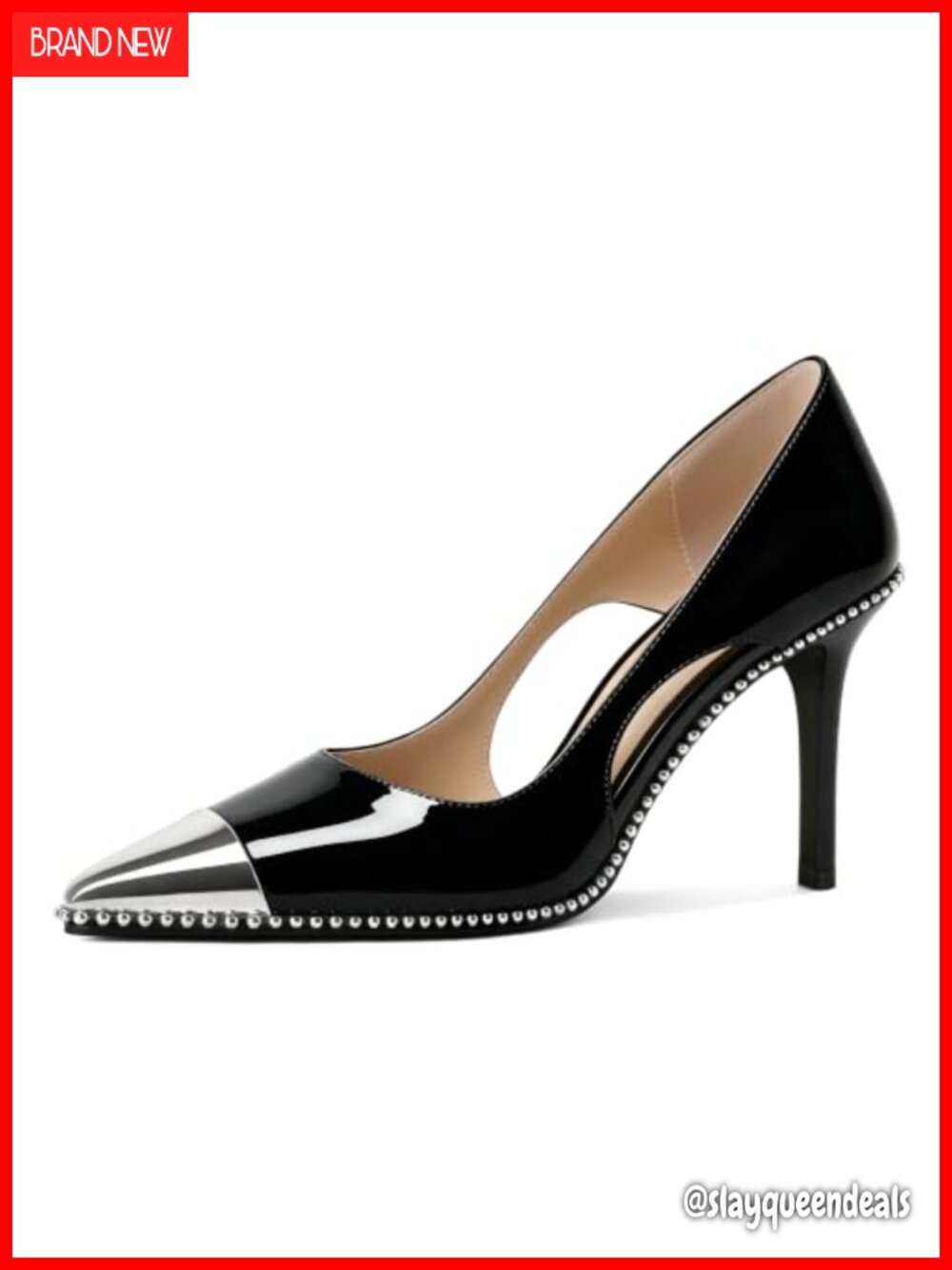 Women's High Heel Pumps Beaded Closed Toe Stiletto Dressy Shoes